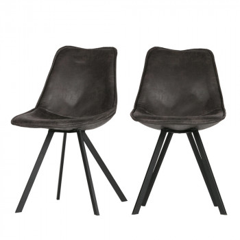 Lot de 2 chaises en similicuir Swen