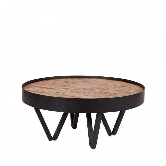 Dax - Table basse en bois et métal ø74cm