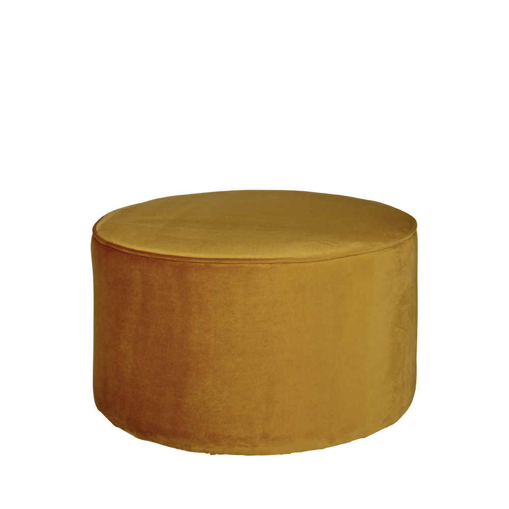 sara - pouf rond velours s - couleur - ocre