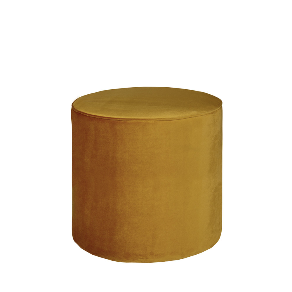 sara - pouf rond velours l - couleur - ocre