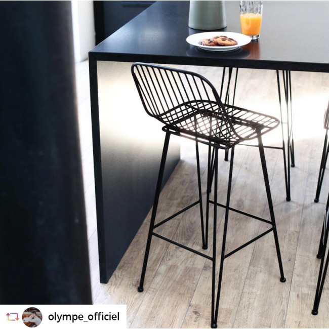 Chaise de bar design en métal 67cm Ombra Pomax Drawer