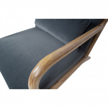 Mark - Fauteuil en bois et velours