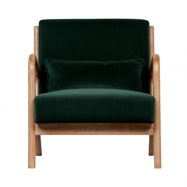 Mark - Fauteuil en bois et velours