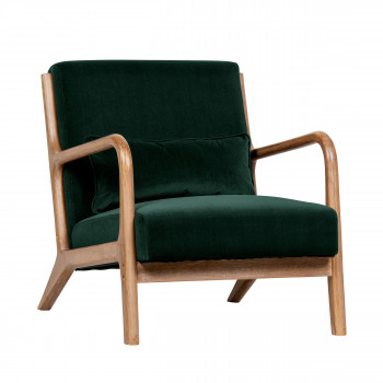 Mark - Fauteuil en bois et velours