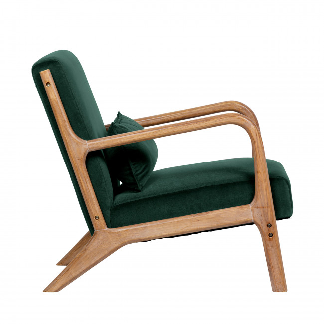 Mark - Fauteuil en bois et velours