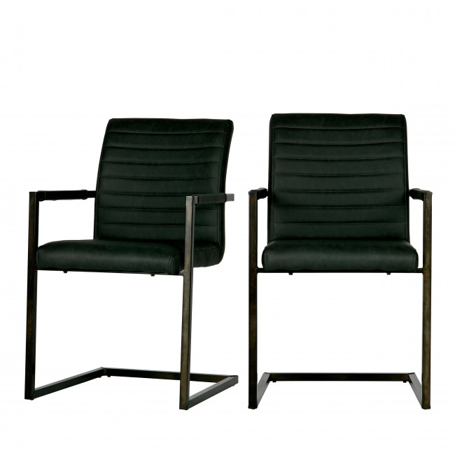 Bas - 2 chaises en simili-cuir