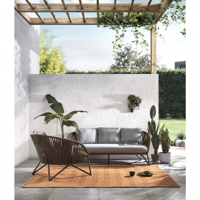 Bacoco - Fauteuil de jardin en métal et corde