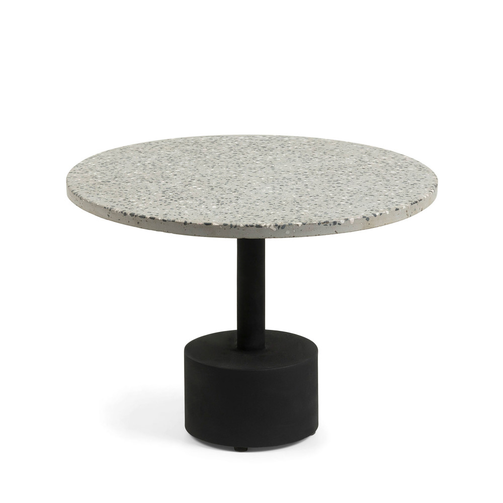 mieres - table d'appoint en terrazzo ø55 cm - couleur - gris