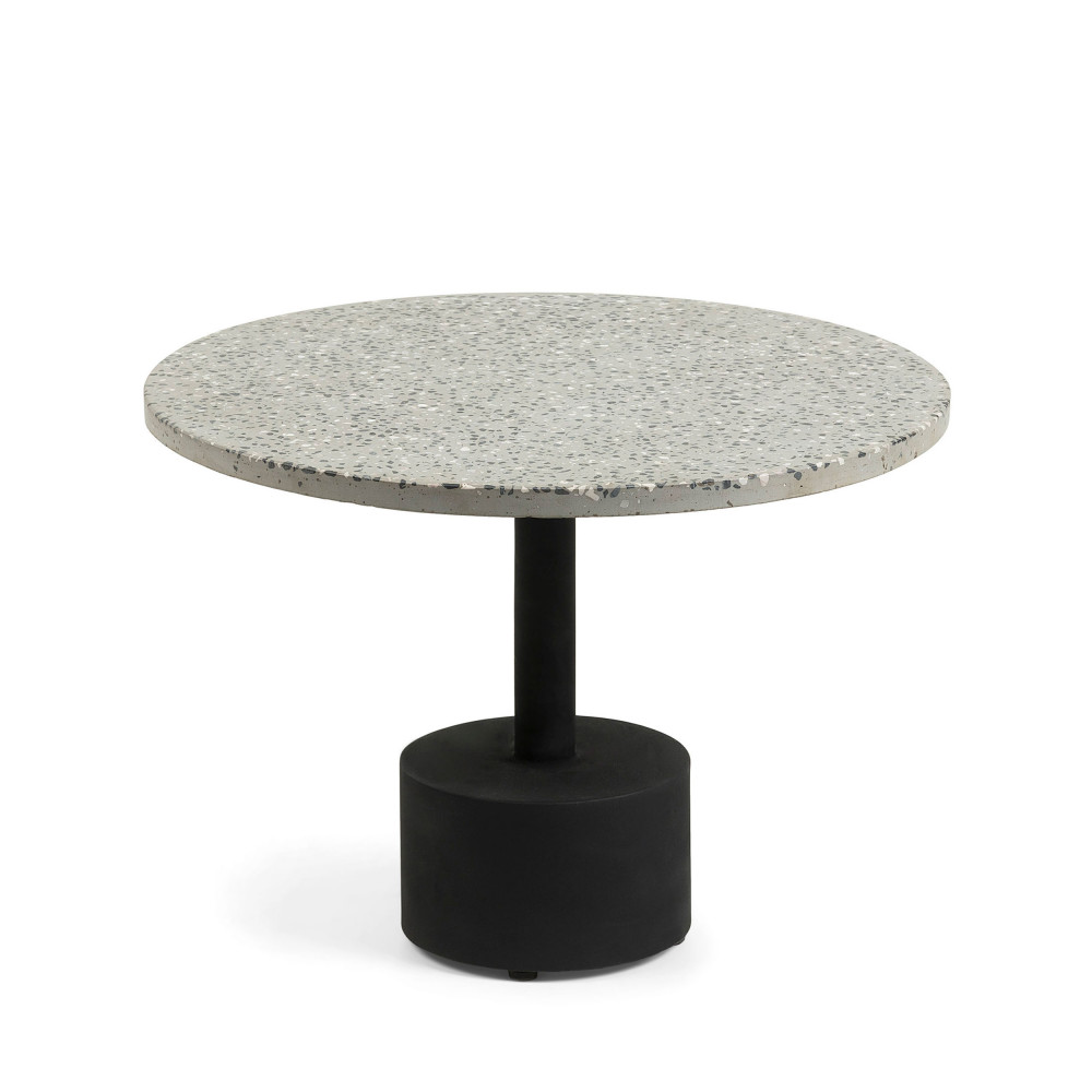 Mieres - Table d'appoint en terrazzo ø55 cm - Couleur - Gris