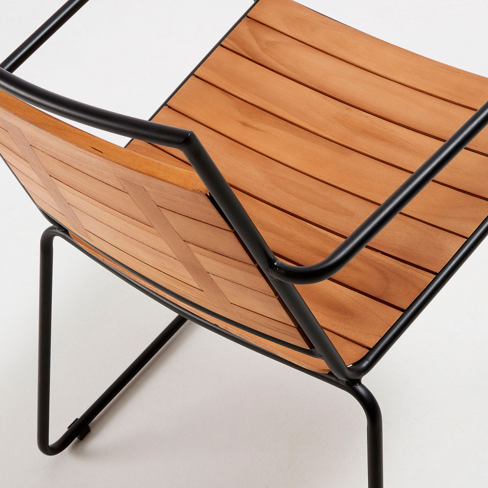 Mahide 2 Chaises De Jardin En Teck Et Metal Drawer