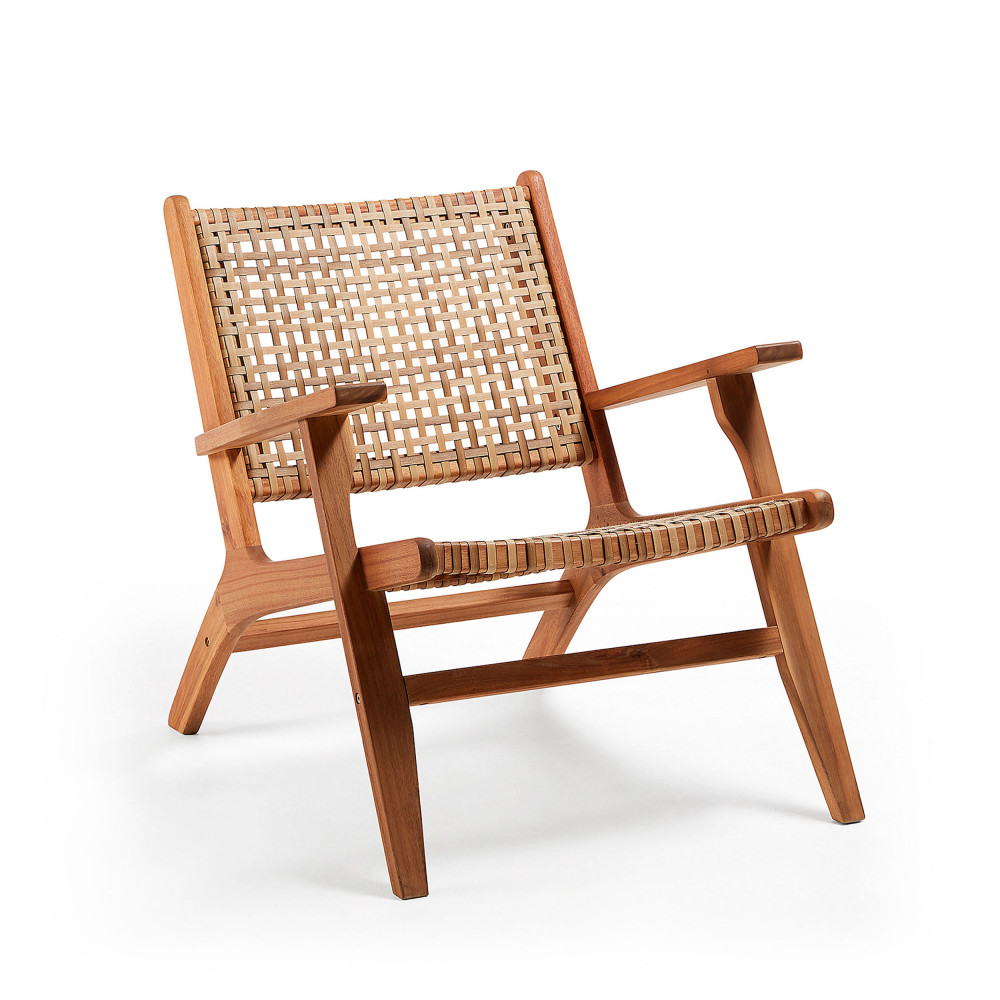 Zujar  Fauteuil de jardin en bois et résine tressée  Drawer