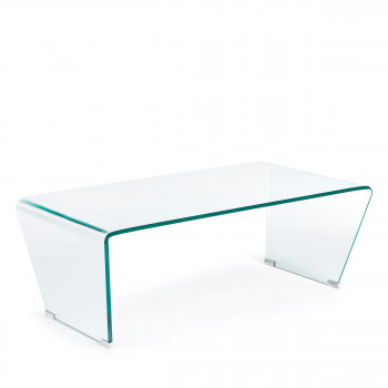 Table console en verre transparent Burano par