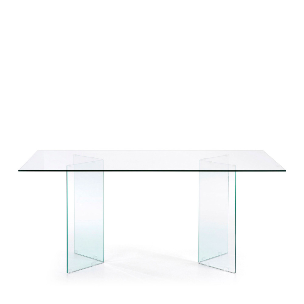 Burano - Table à manger en verre 180x90cm - Couleur - Transparent