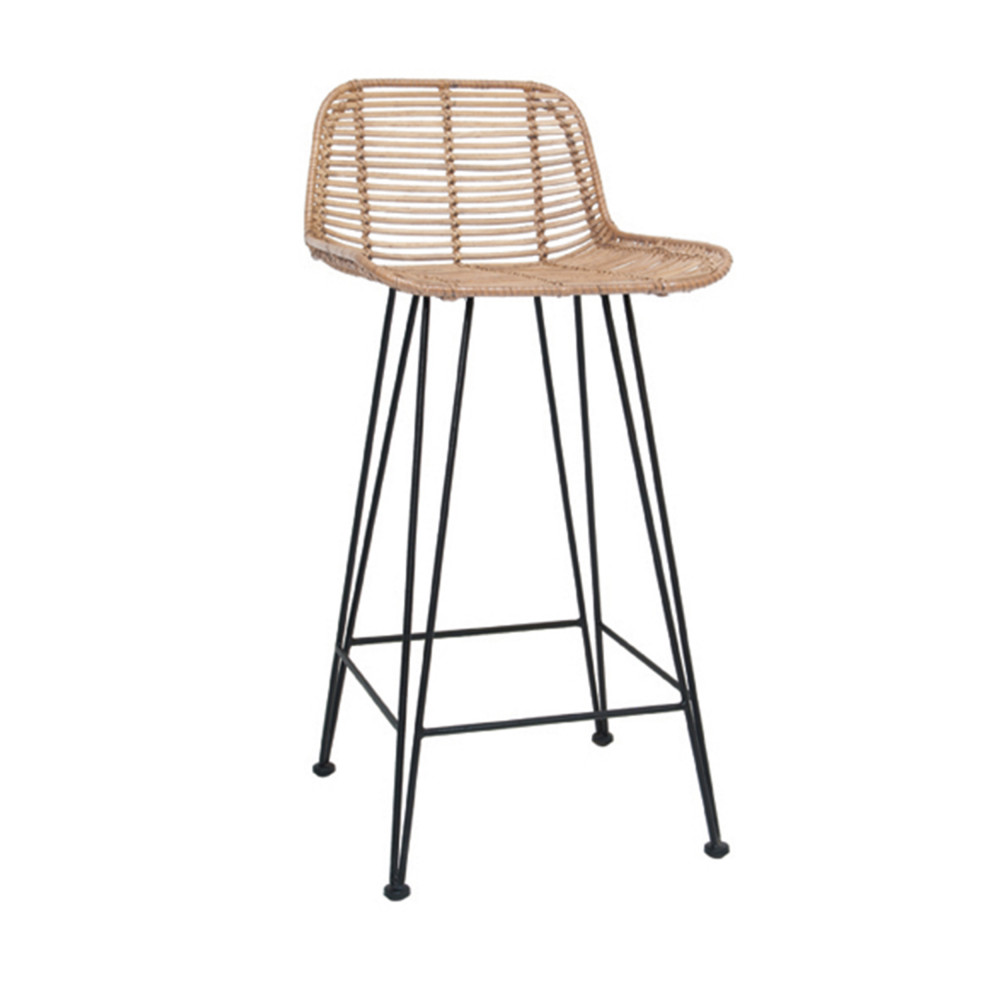 Chaise de bar design en rotin 67 cm HKliving IUNGLA Drawer