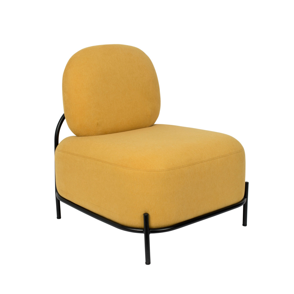 polly - fauteuil lounge en tissu - couleur - jaune