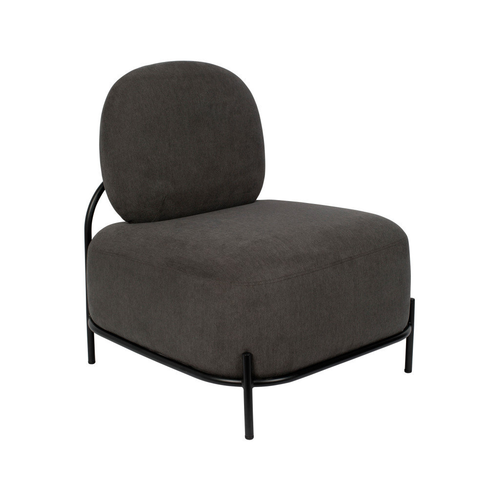 polly - fauteuil lounge en tissu - couleur - gris