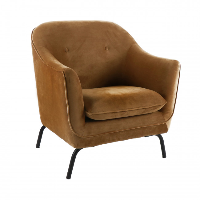 Fauteuil en velours Lusso Pomax