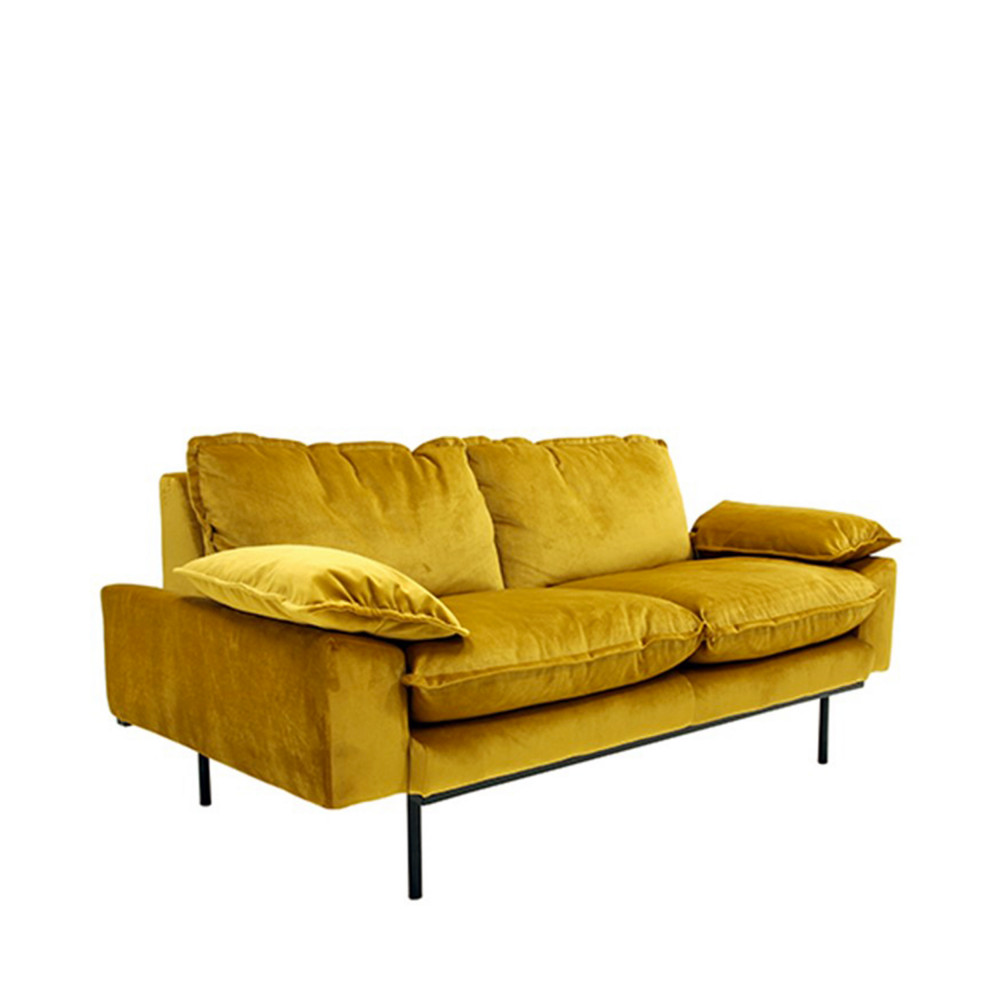 Canape 2 Places En Velours Hijken Drawer