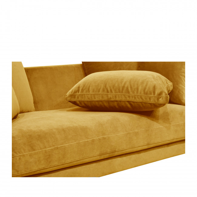 Villabon - Canapé en velours 3 places pieds noirs