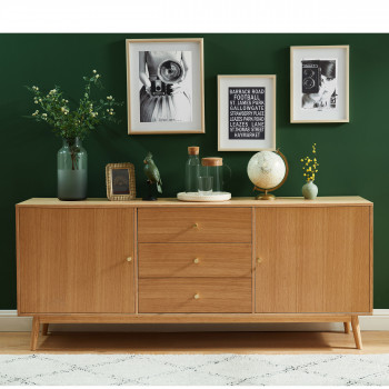 Grude - Buffet vintage 2 portes 3 tiroirs en bois
