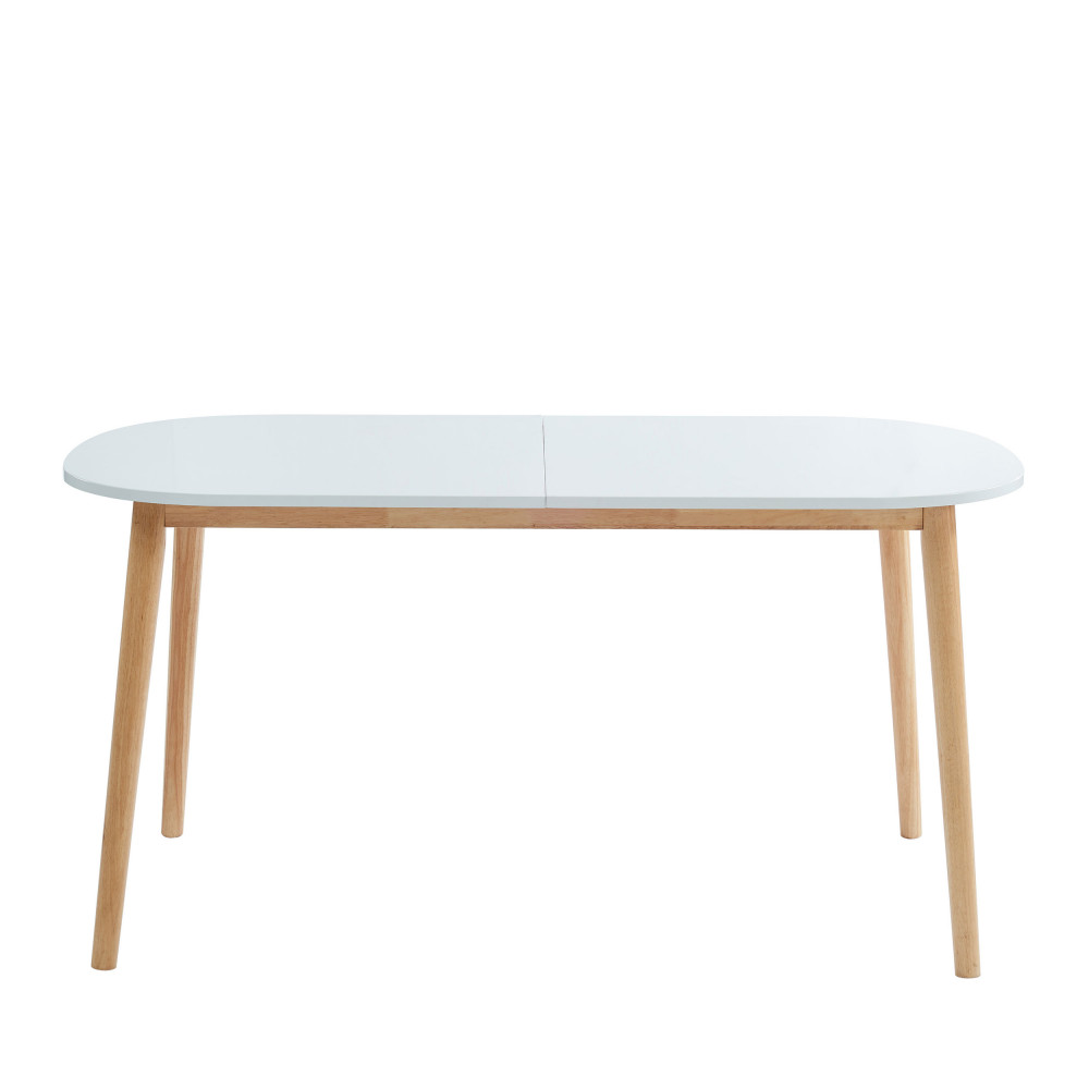 Gurra - Table à manger scandinave extensible 160-200 x 80 cm - Couleur - Blanc