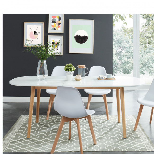 Gurra - Table à manger scandinave extensible 160-200 x 80 cm