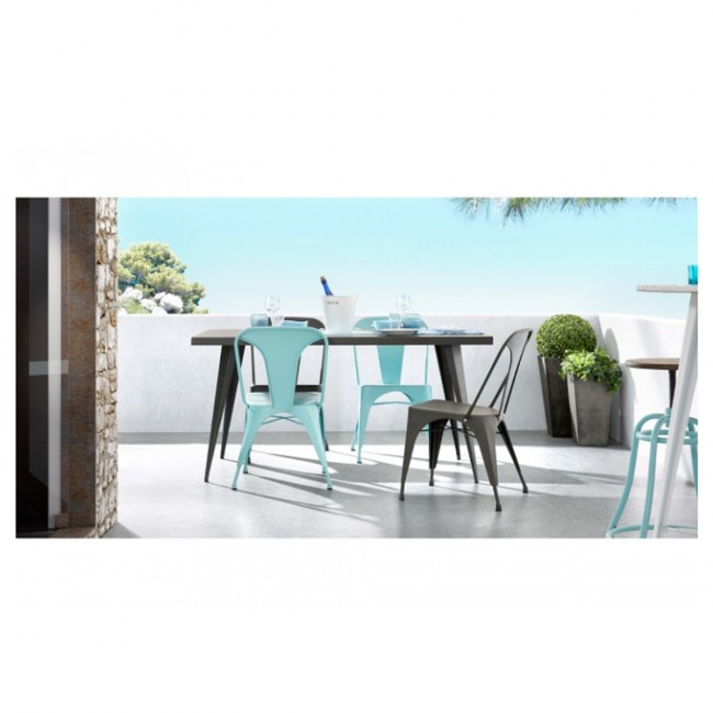 Lot de 2 chaises industrielles métal Mali