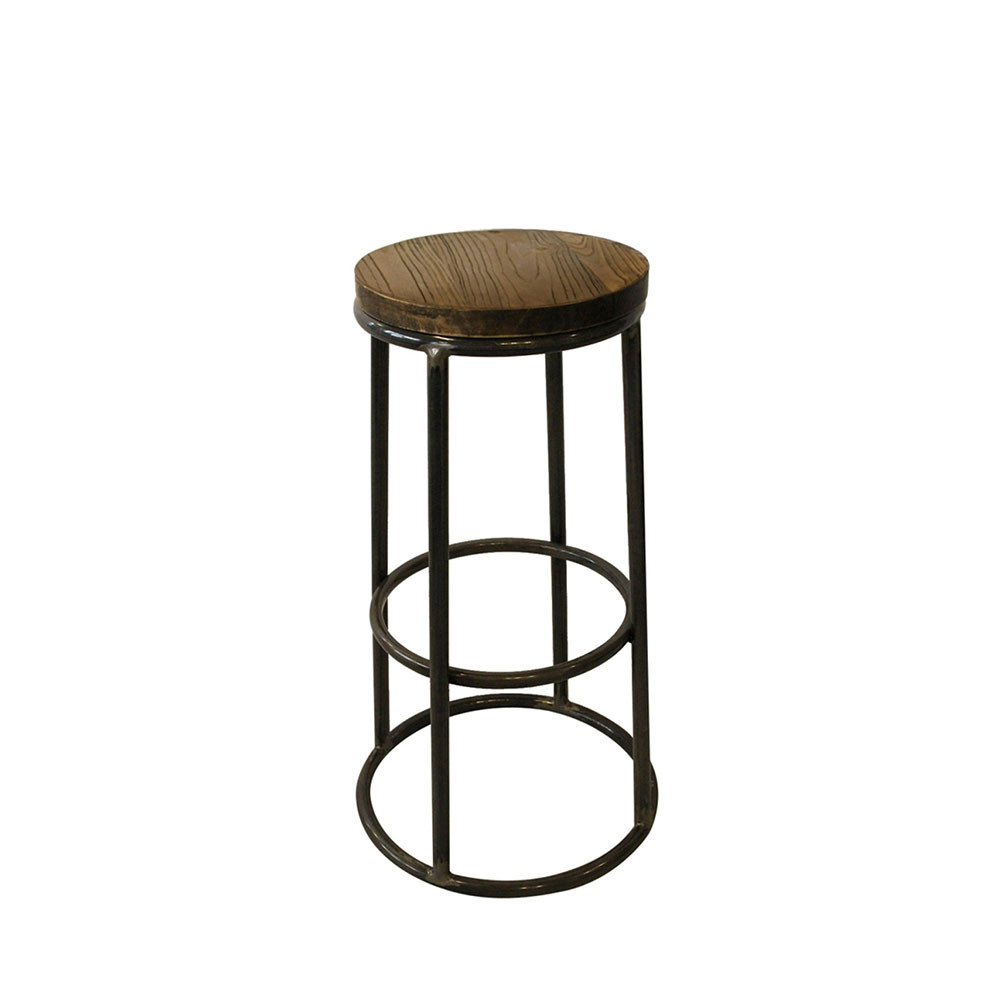 2 Tabourets De Bar Indus Bois Métal 75cm Redcartel Fredo