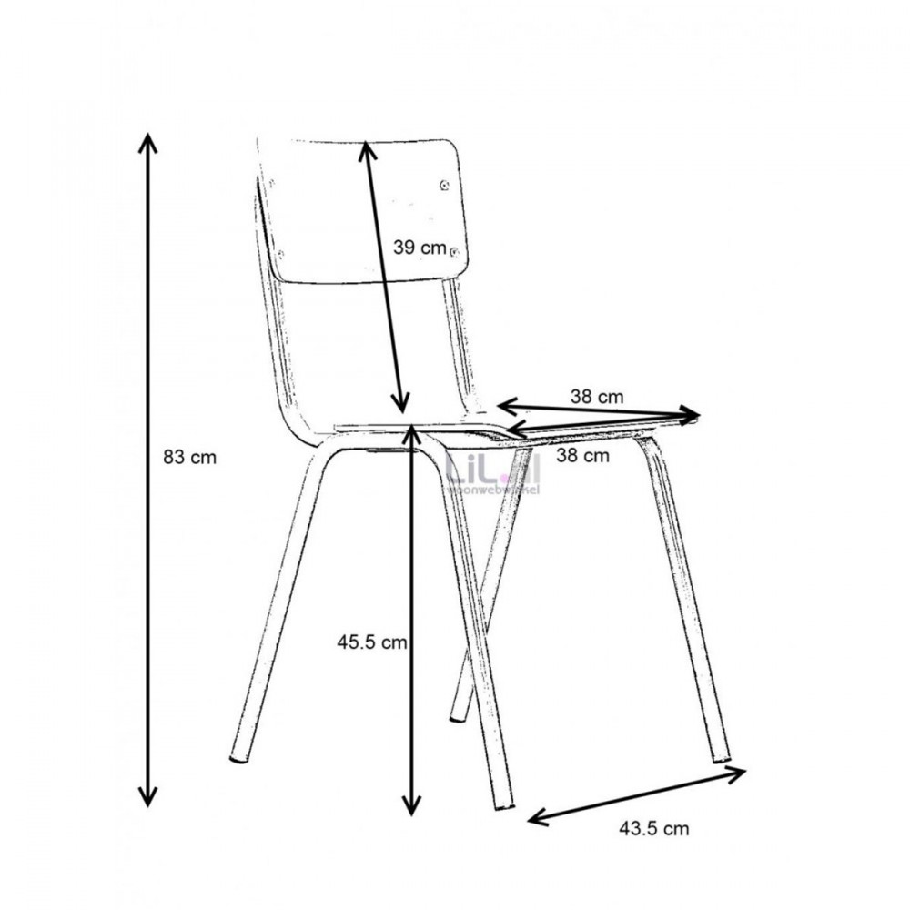 Chaise vintage type écolier "Back to school" Zuiver
