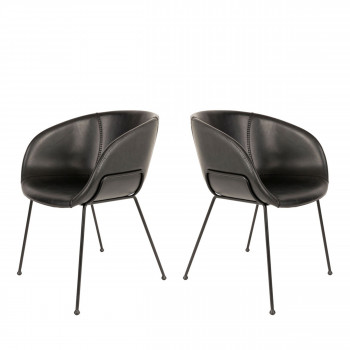 Lot de 2 chaises design Feston Zuiver Maron Noir