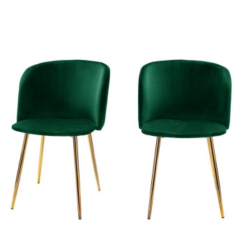 Lot de 2 fauteuils design en velours pieds dorés Vitikko