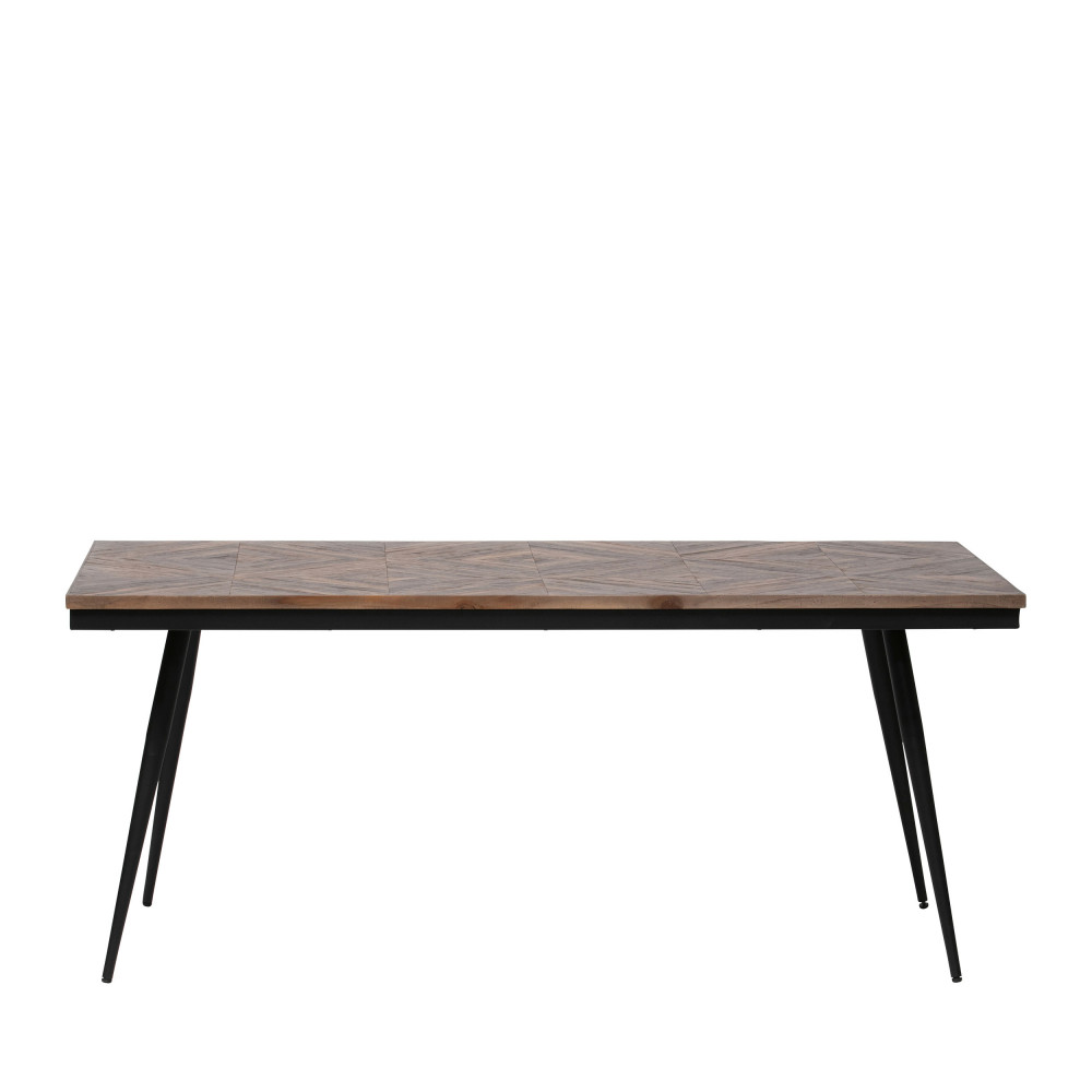 Rhombic - Table à manger en bois de teck recyclé et métal 180x90cm - Couleur - Naturel