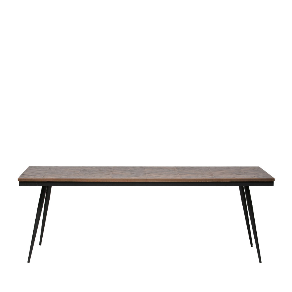 Rhombic - Table à manger en bois de teck recyclé et métal 220x90cm - Couleur - Naturel