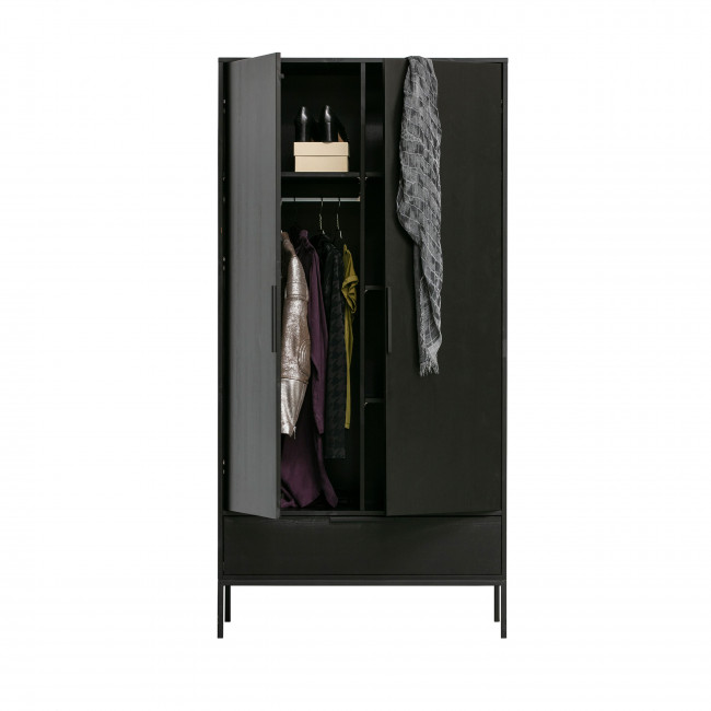 Adam - Armoire 2 portes 1 tiroirs en bois