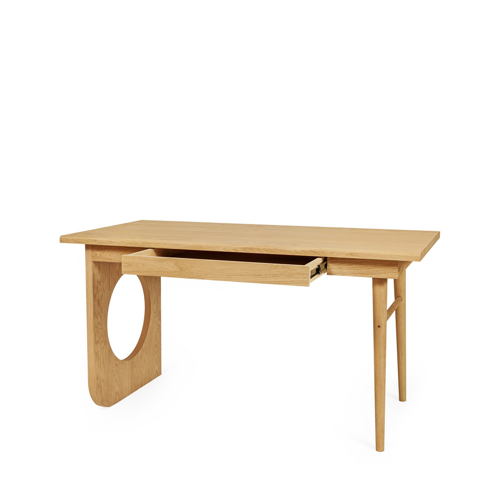 bau - bureau design en bois 1 tiroir - couleur - bois clair