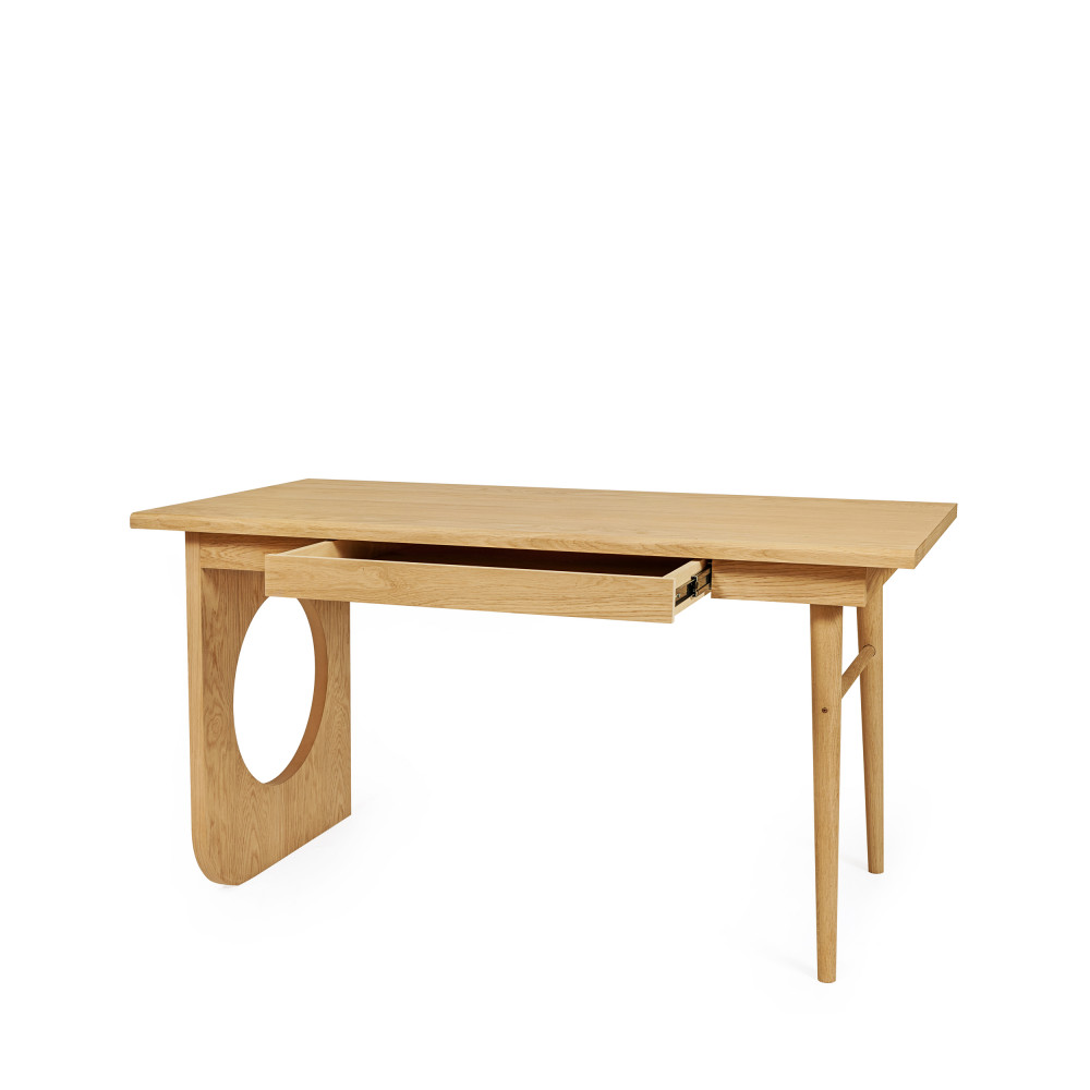 Bau - Bureau design en bois 1 tiroir - Couleur - Bois clair