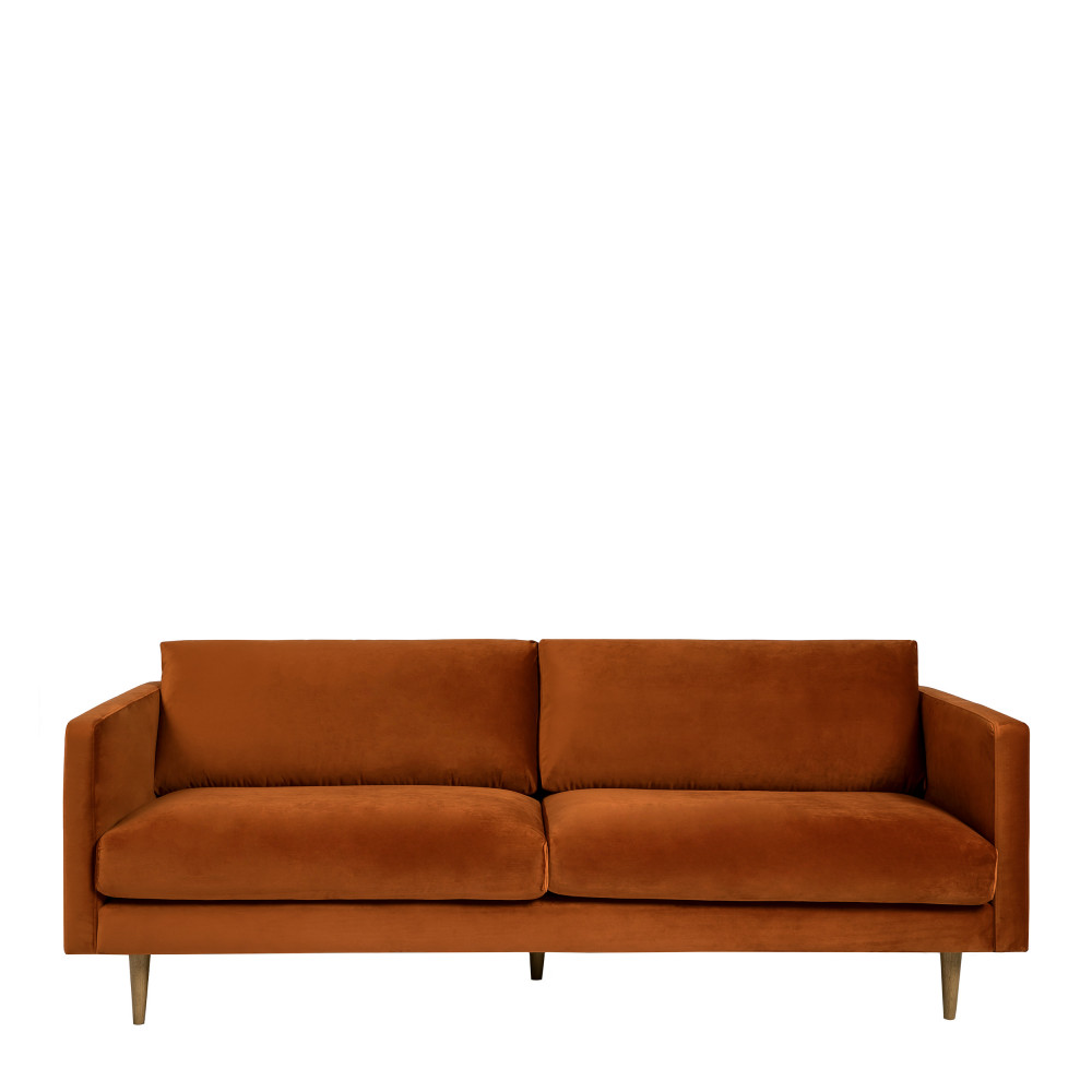 Hackberry - Canapé 3 places en velours - Couleur - Rouille