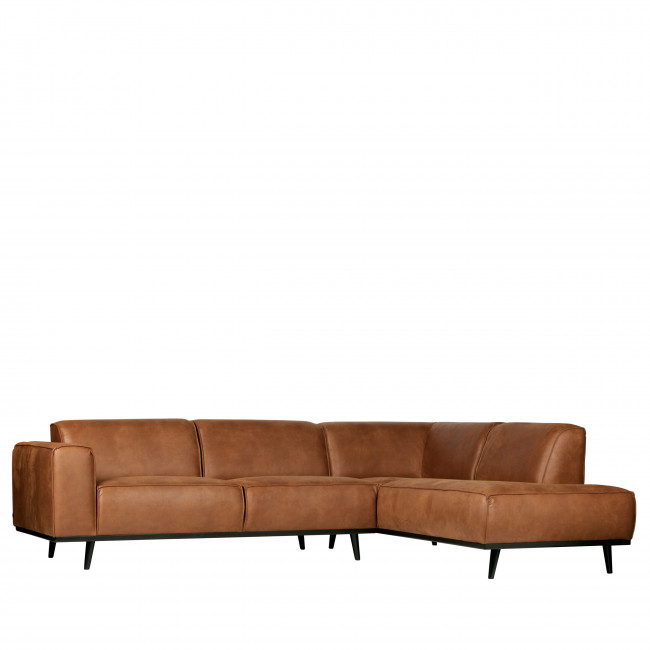 Canapé d'angle droit croûte de cuir Statement