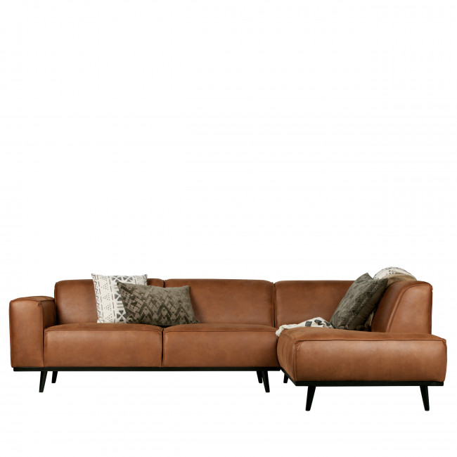 Canapé d'angle droit croûte de cuir Statement