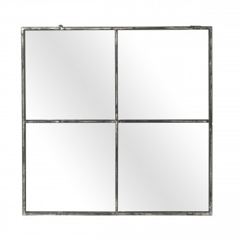 Palace - Miroir verrière en métal 80x80cm - Couleur métal oxydé