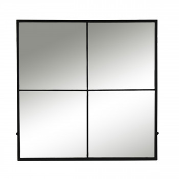 Palace - Miroir verrière en métal 80x80cm - Couleur noir