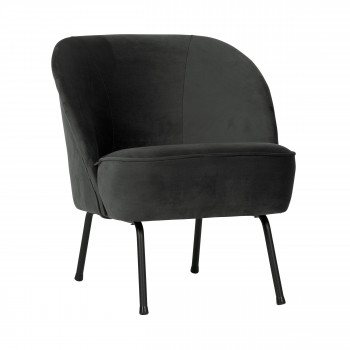 Fauteuil lounge en velours Vogue - Noir