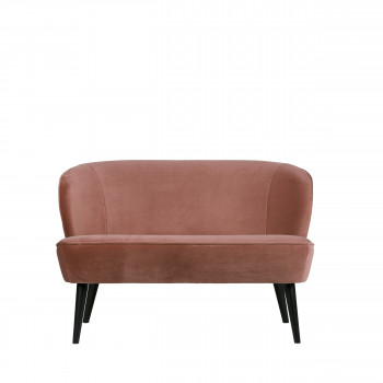 Banquette 2 places velours Sara - Vieux Rose