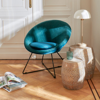 Garbo - Fauteuil en velours - Vert