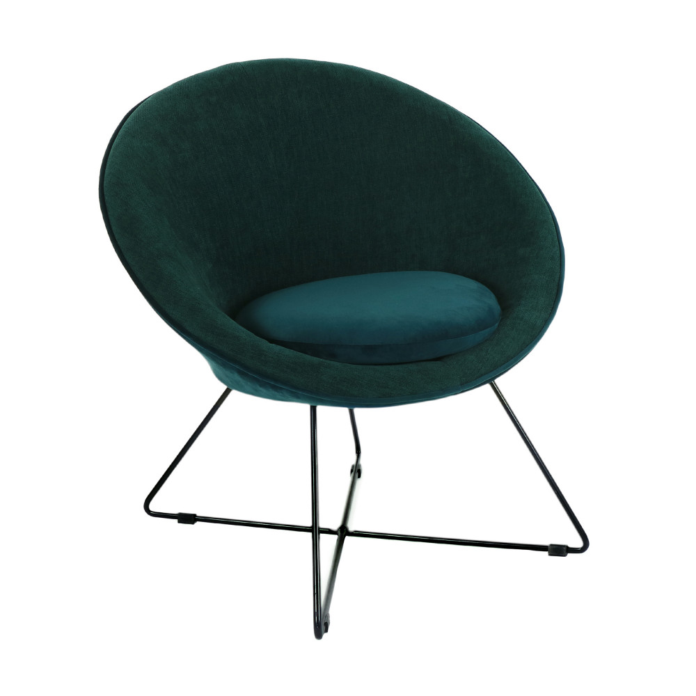 garbo - fauteuil en velours - couleur - vert émeraude