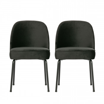 Lot de 2 chaises design en velours Vogue - Noir