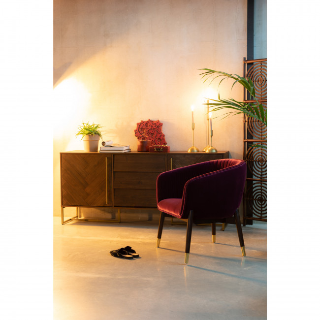 Class - Buffet design en bois et laiton H80cm