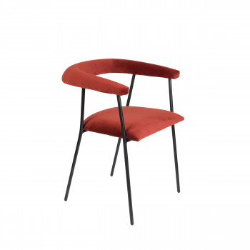 Haily - Fauteuil de table en velours
