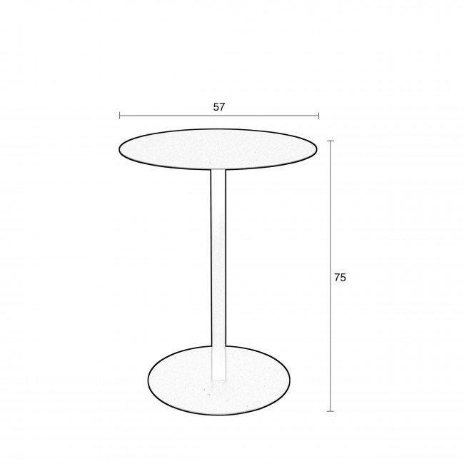 Snow - Table de bistro ronde en métal ø57cm