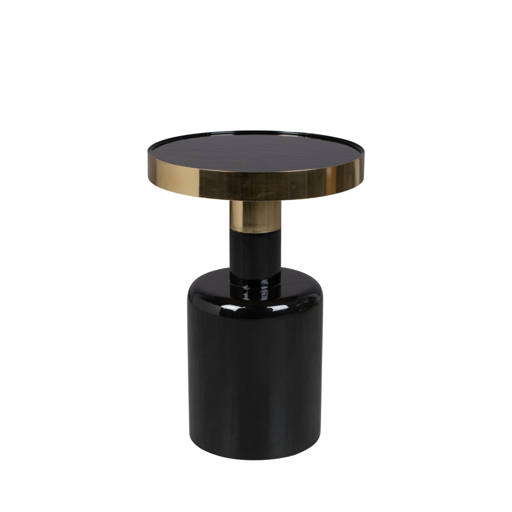 glam - table d'appoint ronde en métal ø36cm - couleur - noir